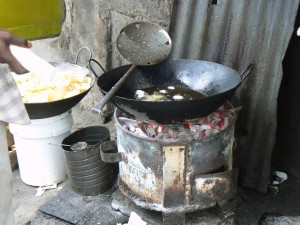 Cocina de carbón.